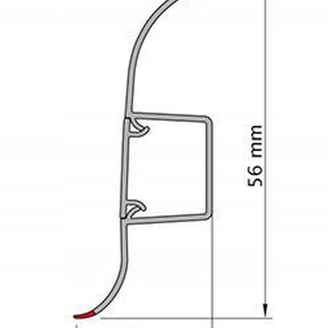 Listwa PCV podłogowa z gumką SG 56mm 2,5m Dąb Bedrock