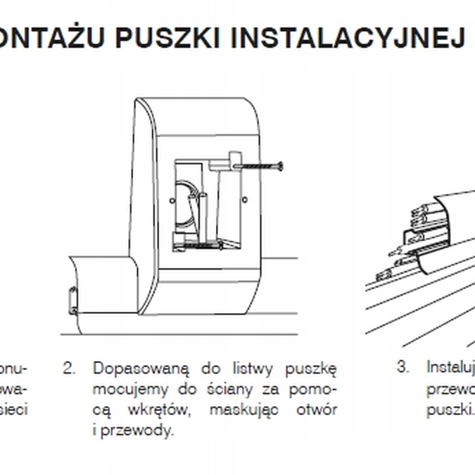 Puszka instalacyjna do listwy przypodłogowej NGF56/SG56 brązowa