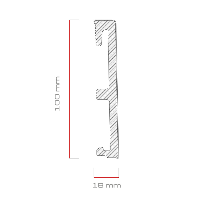 Alpha skirting board 100 mm 2.4 m White