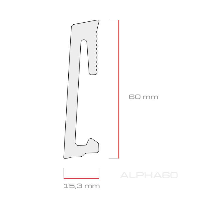 Alpha skirting board 60 mm 2,2 m Unique Oak