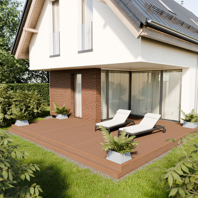 Terrace Board BERGDECK B150 Brushed Wild Teak 2.4 m