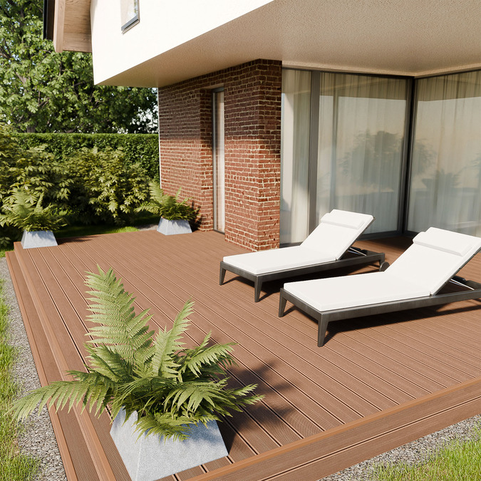 Terrace Board BERGDECK B150 Brushed Wild Teak 2.4 m