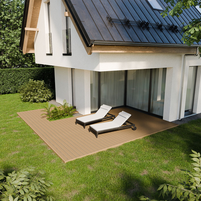 Terrace Board BERGDECK B150 Brushed Wild Teak 2.4 m