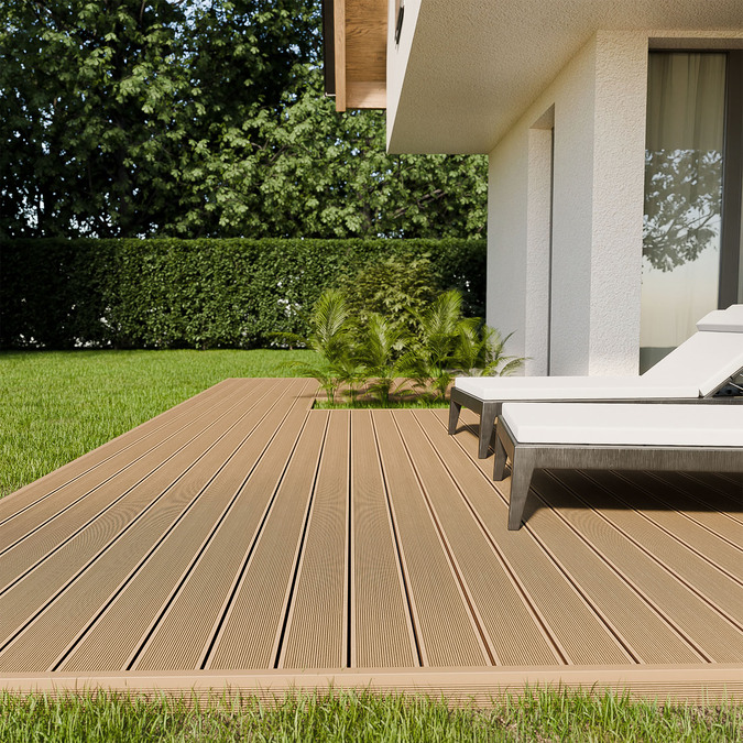 Terrace Board BERGDECK B150 Brushed Wild Teak 2.4 m