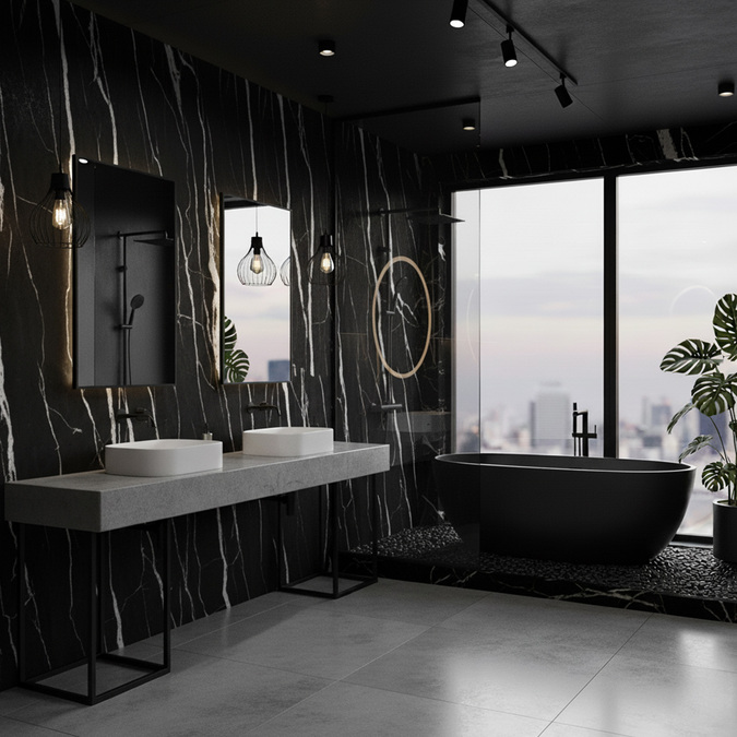 Panel ścienny SPC 120 x 280 cm Monochrome Marble Matt XL